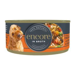ENCORE Dog kurczak z wątróbką wołową i warzywami w bulionie dla psa 12x156g