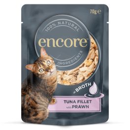 ENCORE Cat filet z tuńczyka z krewetkami w bulionie dla kota 16x70g