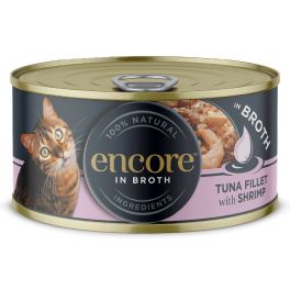 ENCORE Cat filet z tuńczyka z krewetkami w bulionie dla kota 16x70g