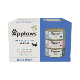 APPLAWS Fish Selection in Broth Multipack smaki rybne w sosie własnym dla kotów 12x156g