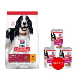 HILL'S Science Plan Adult Medium breed sucha karma z kurczakiem 14 kg + 3 puszki mokrej karmy HILL's GRATIS