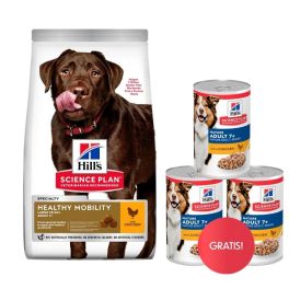HILL'S Science Plan Canine Adult Healthy Mobility Large breed Chicken 14 kg karma dla psów ras dużych wsparcie stawów + 3 puszki mokrej karmy HILL"S GRATIS