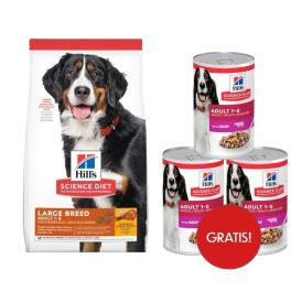 HILL'S Science Plan Adult Dog Large Dry Chicken kurczak 14 kg dla dużych ras + 3 puszki mokrej karmy HILL's GRATIS