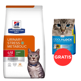 HILL'S Prescription Diet Feline c/d Urinary Stress + Metabolic 8 kg + żwirek dla kotów 6 kg GRATIS