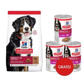 HILL'S Science Plan Canine Adult Large Breed Lamb&Rice karma dla psów dużych ras z jagnięciną i ryżem 14 kg + 3 puszki mokrej karmy HILL's GRATIS