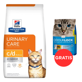 HILL'S Prescription Diet Feline c/d Multicare Urinary Stress 8 kg + żwirek dla kotów 6 kg GRATIS