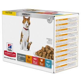 HILL'S Science Plan Feline Young Adult Sterilised Cat Multipack z kurczakiem, z pstrągiem, z tuńczykiem, z łososiem 12x85 g