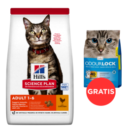 HILL'S Science Plan Feline Adult Optimal Care Chicken 15 kg + żwirek dla kotów 6 kg GRATIS