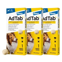 ELANCO AdTab 900 mg 3 tabletki na kleszcze i pchły do rozgryzania i żucia dla psów (>22–45 kg)