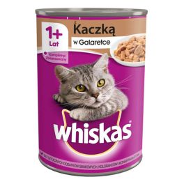 WHISKAS Adult puszka 400 g - mokra karma pełnoporcjowa dla dorosłych kotów, kawałki z kaczką w galaretce