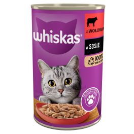 WHISKAS Adult 400 g mokra karma pełnoporcjowa dla dorosłych kotów z wołowiną w sosie