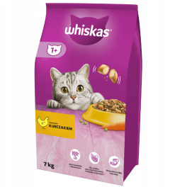 WHISKAS Adult 7 kg sucha karma pełnoporcjowa dla dorosłych kotów, z pysznym kurczakiem