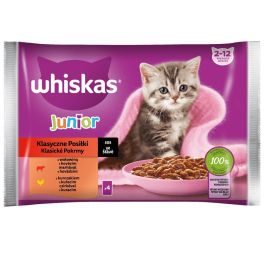 WHISKAS Junior saszetka 4x85g Klasyczne Posiłki mokra karma dla kociąt w sosie z wołowiną i kurczakiem