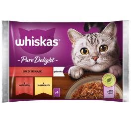 WHISKAS Adult saszetka 4 x 85 g Soczyste Kąski mokra karma dla kotów kawałki z wołowiną, kurczakiem