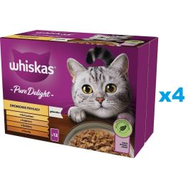 WHISKAS Adult saszetka 48x85g Drobiowe Frykasy mokra karma dla dorosłych kotów w galaretce z: kurczakiem, indykiem, drobiem, kaczką