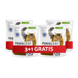 PERFECT FIT Senior 7+ 4 x 750 g sucha karma pełnoporcjowa dla starszych kotów bogata w kurczaka 3+1 GRATIS