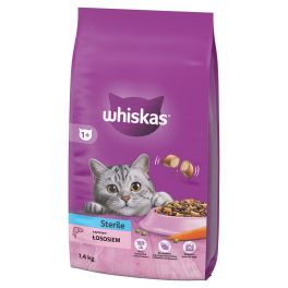 WHISKAS Sterile 1,4 kg sucha karma pełnoporcjowa dla dorosłych kotów po zabiegu kastracji z pysznym łososiem