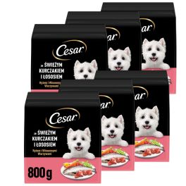 CESAR Adult z kurczakiem i łososiem 6x800g sucha karma dla psa