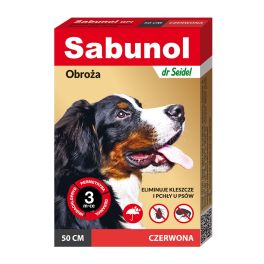 DR SEIDEL Sabunol GPI Obroża przeciw pchłom i kleszczom dla psów 50 cm czerwona