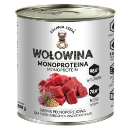 KUCHNIA SZEFA Monoproteina Wołowina 800g mokra karma dla psów
