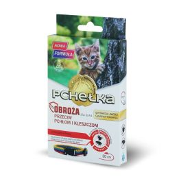 PCHEŁKA Obroża przeciw kleszczom i pchłom dla kota, tęcza 30 cm