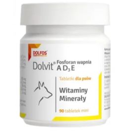 DOLFOS Dolvit Fosforan wapnia ADзE 90 tabl. witaminy i minerały dla psa