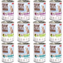 RAW PALEO Monoprotein Adult 12x400g Mix Smaków, mokra karma dla psów