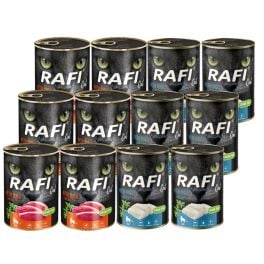 RAFI Cat Adult Mix smaków 12x400 g z dorszem i z kaczką, mokra karma dla kotów