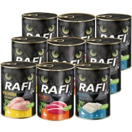 RAFI Cat Adult Mix smaków 9x400 g z dorszem, kurczakiem i z kaczką, mokra karma dla kotów