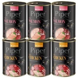 PIPER Animals Mix smaków 6x400 g z łososiem i kurczakiem, mokra karma dla kota