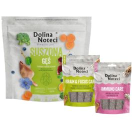 DOLINA NOTECI Premium Gęś karma suszona 1 kg + Smart Chews Brain & Focus Care i Immuno Care 2x100 g przysmaki dla psów
