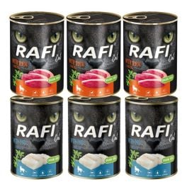 RAFI Cat Adult Mix smaków 6x400 g z dorszem i z kaczką, mokra karma dla kotów