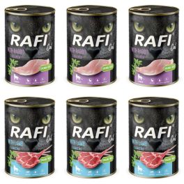RAFI Cat Adult Mix 2 smaków jagnięcina i królik 6x400 g mokra karma dla kotów sterylizowanych
