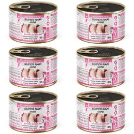 SUPER RAFI Mini z indykiem i wątróbką z królika 6x185g mokra karma dla psów małych ras