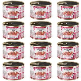 SUPER RAFI Mini z cielęciną i sercami z gęsi 12x185g mokra karma dla psów małych ras