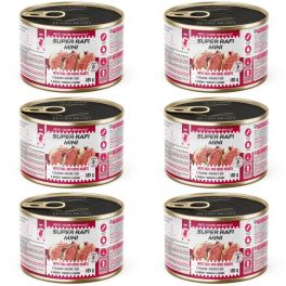 SUPER RAFI Mini z cielęciną i sercami z gęsi 6x185g mokra karma dla psów małych ras
