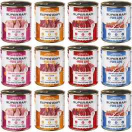 SUPER RAFI Pure Line Mix Smaków 12x800g mokra karma dla psa