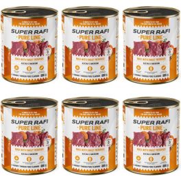 SUPER RAFI Pure Line kaczka z batatami 6x800g mokra karma dla psa