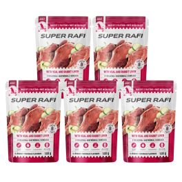 SUPER RAFI z cielęciną i wątróbką z królika dla psa 5x500 g mokra karma dla psów