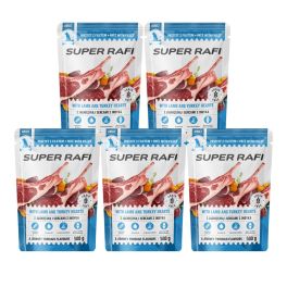 SUPER RAFI z jagnięciną i sercami z indyka 5x500 g mokra karma dla psów
