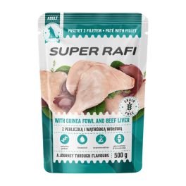 SUPER RAFI z perliczką i wątróbką wołową 500 g mokra karma dla psów