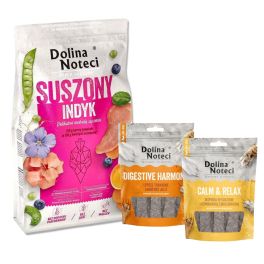 DOLINA NOTECI Premium Suszony indyk karma dla psa 9 kg + Smart Chews Calm & Relax i Digestive Harmony 2x100 g przysmaki dla psów