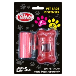 PET NOVA Pojemnik do worków na odchody + woreczki 20 szt czerwony