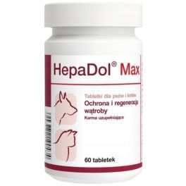 DOLFOS Hepadol Max 60 tabl. preparat wspomagający pracę wątroby dla psa i kota
