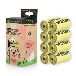 STARCH BAG Kompostowalne BIOworki na odchody 8 rolek x 15 szt zielony