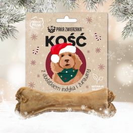 PAKA ZWIERZAKA Kość świąteczna z dodatkiem indyka i żurawiny 12 cm rozmiar M 55g