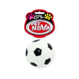 PET NOVA Piłka futbolowa 7 cm gumowa piszczałka dla psa