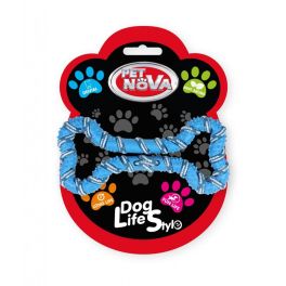 PET NOVA Sznur dla psa kość aromat miętowy 20 cm niebieski