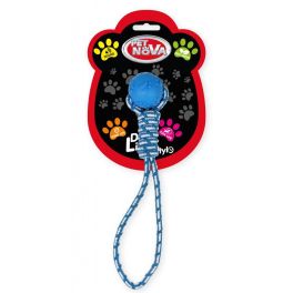 PET NOVA Piłka na sznurze dla psa aromat miętowy 40 cm niebieska