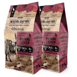 WIEJSKA ZAGRODA Leśne smaki Wołowina z dzikiem chrupki L 2x9kg